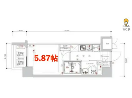 フェルクルールプレスト西横浜(1K/8階)の間取り写真