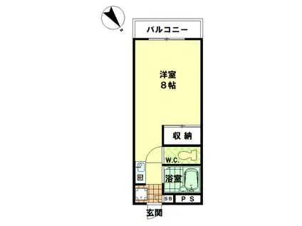 メゾン・ドゥジェーム(ワンルーム/2階)の間取り写真