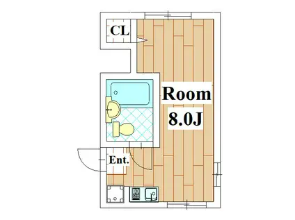 KMビル(ワンルーム/2階)の間取り写真
