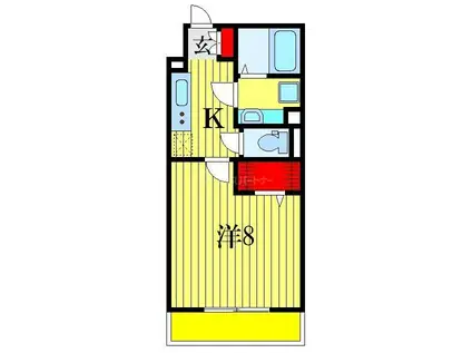 陽光海神(1K/3階)の間取り写真