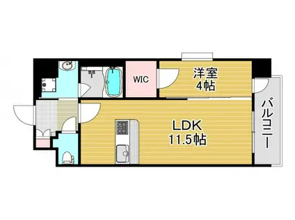 スプランディッド中之島DUE(1LDK/9階)の間取り写真