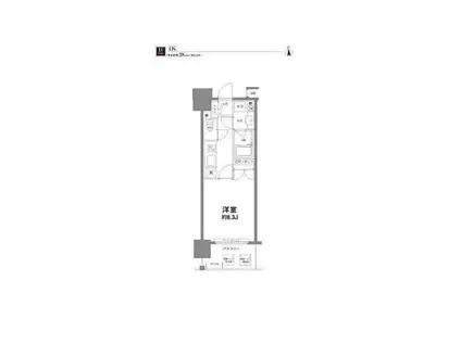 コンフォリア新宿御苑I(1K/12階)の間取り写真