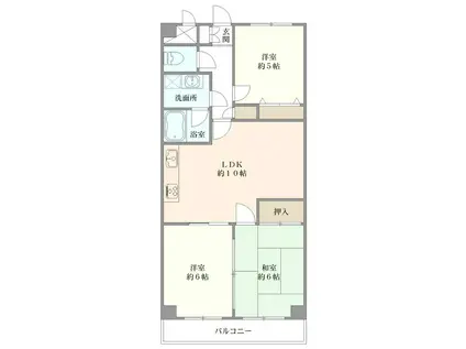 ホポロ東万代(3LDK/1階)の間取り写真