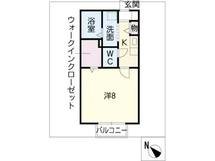 ラフィネコート(1K/1階)の間取り写真