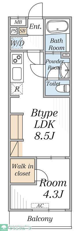 リブリ・足立区竹の塚6(1LDK/1階)の間取り写真