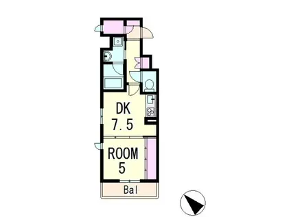 COSMION(1DK/3階)の間取り写真