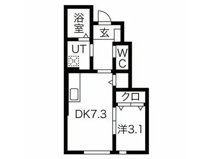アーバンスタイルI・II 1F102(1LDK/1階)の間取り写真
