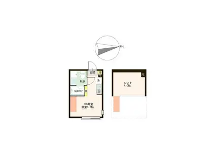 ハーモニーテラス赤羽岩淵(ワンルーム/1階)の間取り写真