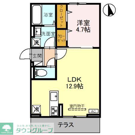 イーステージ大橋町(1LDK/1階)の間取り写真