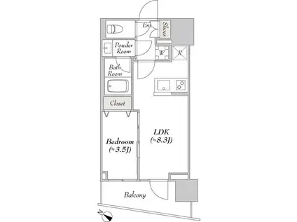 ルミーク北品川(1LDK/7階)の間取り写真