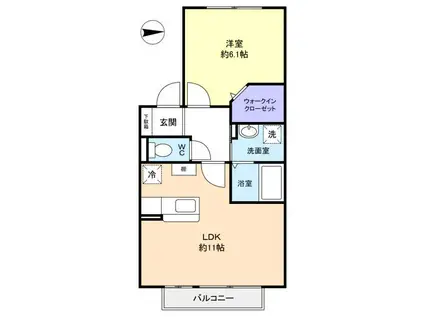 ウィンバード(1LDK/2階)の間取り写真