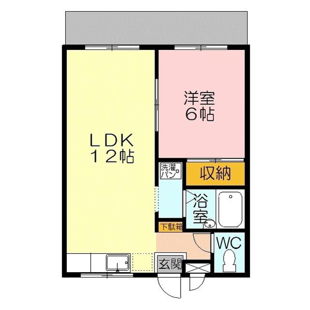 ボヌール井上(1LDK/1階)の間取り写真