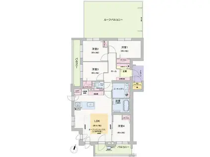 グランファーレ真駒内グランフォレスト(4LDK/4階)の間取り写真