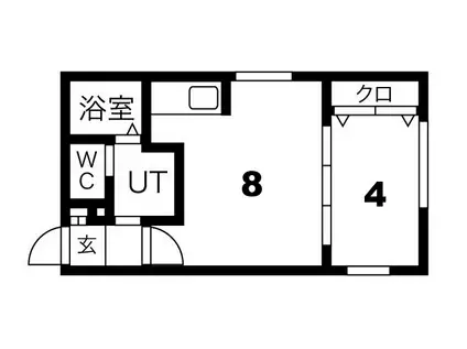 フラットJ南郷通(1LDK/2階)の間取り写真