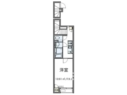 京王高尾線 京王片倉駅 徒歩7分 2階建 築8年(1K/2階)の間取り写真