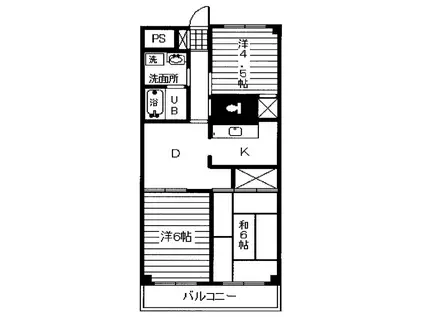 マンション・コイムII(3DK/1階)の間取り写真