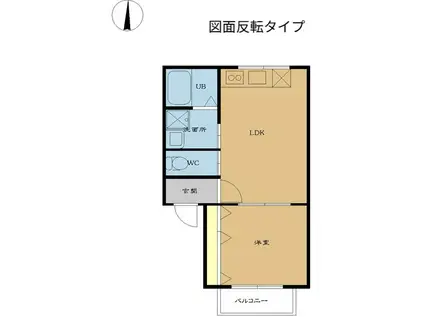 グラントム紫竹(1LDK/1階)の間取り写真