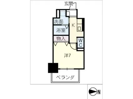 HILLS SAKURAMACHI(1K/5階)の間取り写真