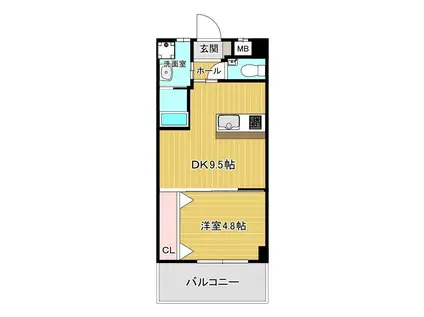 GLANZ705(1DK/4階)の間取り写真