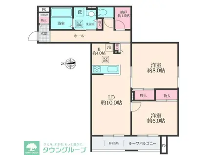SOLANAII(2SLDK/2階)の間取り写真