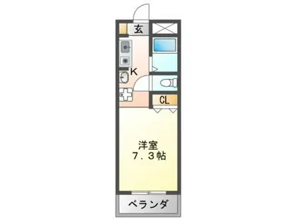 ウィンライフ藤井寺(1K/1階)の間取り写真