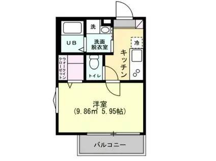 WITHFUN急相模原駅南(1K/1階)の間取り写真
