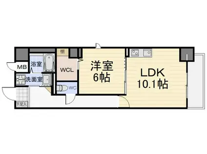 グランツ泉(1LDK/5階)の間取り写真