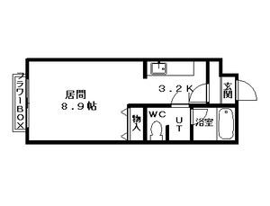 JUST山鼻(1K/2階)の間取り写真