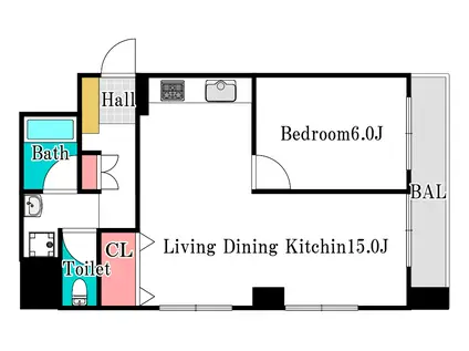 アンシャンテ岡山(1LDK/5階)の間取り写真