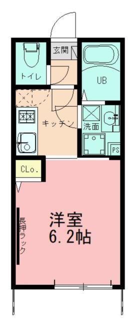 ハイズ相模大野(1K/1階)の間取り写真