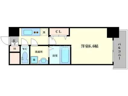 レジュールアッシュ アーバンイール(1K/8階)の間取り写真