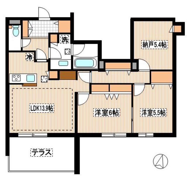 LE RUAH(2SLDK/1階)の間取り写真