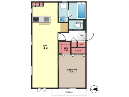 ソフィアメイト(1LDK/2階)の間取り写真