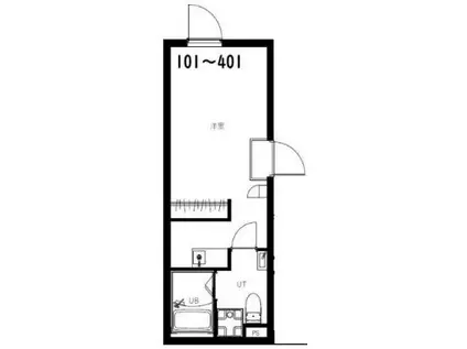 RSC町屋(ワンルーム/4階)の間取り写真