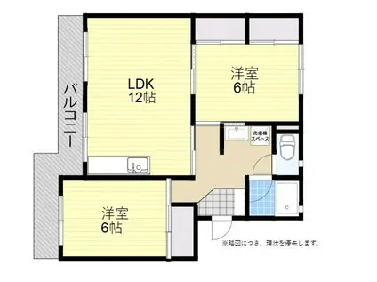 アクティブ下郡(2LDK/2階)の間取り写真