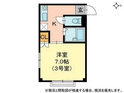 ラフィーネ(1K/3階)の間取り写真