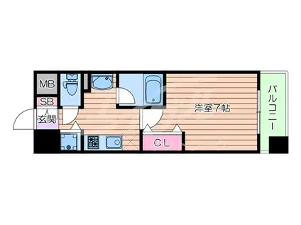 アーデン江坂(1K/3階)の間取り写真