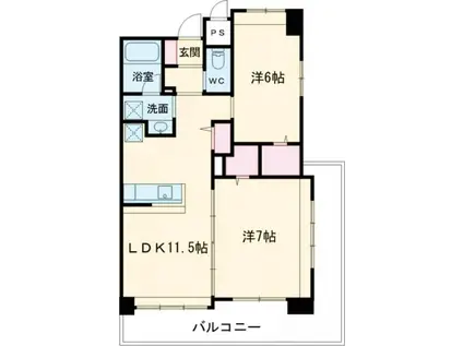 プレステージ・デル・さくらII(2LDK/8階)の間取り写真