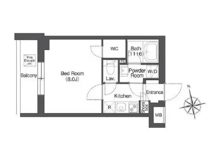 AIFLAT桜上水(1K/4階)の間取り写真