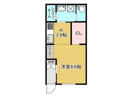 ASAKURAHOME(1K/2階)の間取り写真