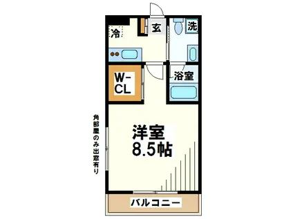 コンフォートヒルズ(1K/2階)の間取り写真