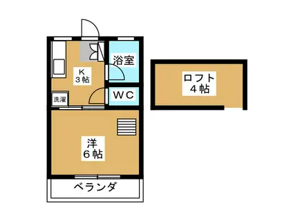 トップハット90(1K/2階)の間取り写真