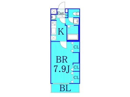 リブリ・シトラスライト(1K/2階)の間取り写真