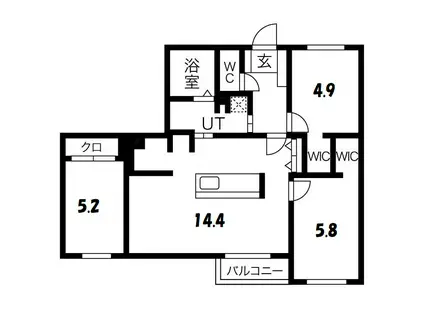 RITZ GRANDE 菊水上町(3LDK/3階)の間取り写真