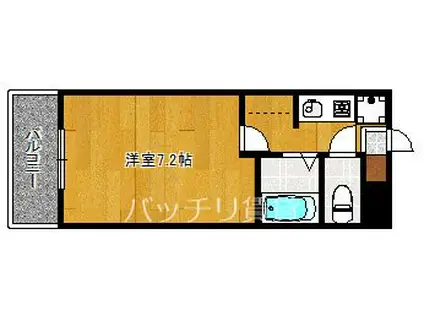 ランドスケープビル(1K/5階)の間取り写真