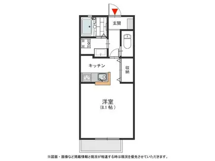 グランディール三田横山(1K/2階)の間取り写真