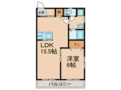 グレースイン高宮(1LDK/3階)の間取り写真