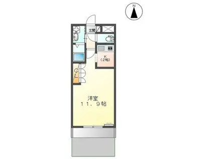 プチソレイユ(1K/1階)の間取り写真