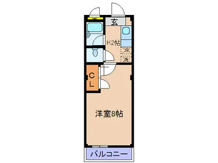 PRINCEVILLE(1K/4階)の間取り写真