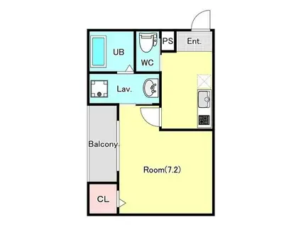 ジーメゾン入間東藤沢(1K/3階)の間取り写真